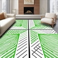 thumbnail image 1 of ODIKA 4'x6' Machine Washable Non-Slip Area Rug, Scandinavian Nordic Cross Entrance Minimalist Grid High Traffic Rug, Green, 550855, 1 of 7