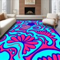 thumbnail image 1 of ODIKA 4'x6' Machine Washable Non-Slip Area Rug, Seashell Dreamscape with Lighthouse and Swirling Coral High Traffic Rug with Pad, Pink, 619004, 1 of 8