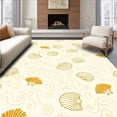 thumbnail image 1 of ODIKA 4'x6' Machine Washable Non-Slip Area Rug, Seashell Nautical Waves with Scattered Conch Design Floor High Traffic Rug, Gold, 703592, 1 of 7