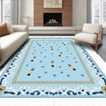 thumbnail image 1 of ODIKA 4'x6' Machine Washable Non-Slip Area Rug, Seashore Pebble Lighthouse Beacon Themed High Traffic Rug, Blue, 703649, 1 of 7