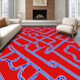 thumbnail image 1 of ODIKA 4'x6' Machine Washable Non-Slip Area Rug, Seaside Anchor Chain Reversible Braided Straw Creation High Traffic Rug, Red, 716076, 1 of 7