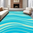 thumbnail image 1 of ODIKA 4'x6' Machine Washable Non-Slip Area Rug, Seaside Escape Tranquil Bay Enchanting Lagoon Visualization High Traffic Rug, Blue, 702407, 1 of 7
