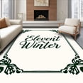 thumbnail image 1 of ODIKA 4'x6' Machine Washable Non-Slip Area Rug, Seasonal Welcome Cheeky Phrase Entryway with Winter Lettering High Traffic Rug, White, 626869, 1 of 7