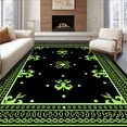 thumbnail image 1 of ODIKA 4'x6' Machine Washable Non-Slip Area Rug, Shadow Jewel Ceremonial Festive Display High Traffic Rug with Pad, Black, 740043, 1 of 8