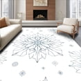 thumbnail image 1 of ODIKA 4'x6' Machine Washable Non-Slip Area Rug, Snowflake Cascade Design Winter Wonderland Themed Bathroom Ensemble High Traffic Rug, Blue, 735739, 1 of 7