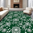 thumbnail image 1 of ODIKA 4'x6' Machine Washable Non-Slip Area Rug, Snowflake Cascade Hallway with Festive Winter Design High Traffic Rug, Green, 606904, 1 of 7