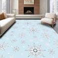 thumbnail image 1 of ODIKA 4'x6' Machine Washable Non-Slip Area Rug, Snowflake Cascade Winter Wonderland Bathroom with Hooks High Traffic Rug, Blue, 638618, 1 of 7