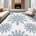 thumbnail image 1 of ODIKA 4'x6' Machine Washable Non-Slip Area Rug, Snowflake Crystal with Winter Medallion High Traffic Rug with Pad, Blue, 623377, 1 of 8