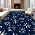 thumbnail image 1 of ODIKA 4'x6' Machine Washable Non-Slip Area Rug, Snowflake Wonderland Decorative High Traffic Rug, Blue, 502001, 1 of 7