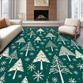 thumbnail image 1 of ODIKA 4'x6' Machine Washable Non-Slip Area Rug, Snowy Woodland Seasonal Welcoming High Traffic Rug with Pad, Green, 609455, 1 of 8