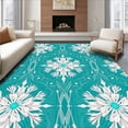 thumbnail image 1 of ODIKA 4'x6' Machine Washable Non-Slip Area Rug, Sparkling Crystal Elegant Sophisticated Decorative Adornment High Traffic Rug, Teal, 732592, 1 of 7