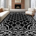 thumbnail image 1 of ODIKA 4'x6' Machine Washable Non-Slip Area Rug, Spider Web Intricate with Gothic Lace Network Design High Traffic Rug, Black, 604480, 1 of 7