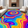 thumbnail image 1 of ODIKA 4'x6' Machine Washable Non-Slip Area Rug, Spiral Design with Gradual Hue Shifts and Fluid Color Segmentation High Traffic Rug, Pink, 396131, 1 of 5