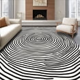 thumbnail image 1 of ODIKA 4'x6' Machine Washable Non-Slip Area Rug, Spiral Dynamic Eclectic Artisan High Traffic Rug with Pad, Black, 661700, 1 of 8