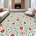 thumbnail image 1 of ODIKA 4'x6' Machine Washable Non-Slip Area Rug, Spirited Halloween Lanterns Surrounded By Twisting Vine Motifs High Traffic Rug, Red, 738780, 1 of 7