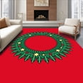 thumbnail image 1 of ODIKA 4'x6' Machine Washable Non-Slip Area Rug, Starlight Wreath Magnificent Presentation High Traffic Rug, Red, 625702, 1 of 7