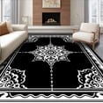 thumbnail image 1 of ODIKA 4'x6' Machine Washable Non-Slip Area Rug, Starlit Medallion in Ornate Fantasy Design High Traffic Rug, Black, 507799, 1 of 7