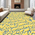 thumbnail image 1 of ODIKA 4'x6' Machine Washable Non-Slip Area Rug, Storybook Letter Meadow with Illustrated Creatures and Scripted High Traffic Rug with Pad, Yellow, 686777, 1 of 8