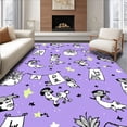 thumbnail image 1 of ODIKA 4'x6' Machine Washable Non-Slip Area Rug, Storybook Letter Parade with Animal Friends and Alphabet Banners High Traffic Rug with Pad, Purple, 690576, 1 of 8