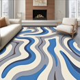 thumbnail image 1 of ODIKA 4'x6' Machine Washable Non-Slip Area Rug, Stylish Abstract Gradient with Interwoven Waves and Curves High Traffic Rug, Blue, 366078, 1 of 7