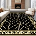 thumbnail image 1 of ODIKA 4'x6' Machine Washable Non-Slip Area Rug, Sublime Trellis Grandeur Adornment High Traffic Rug, Black, 598492, 1 of 7