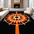 thumbnail image 1 of ODIKA 4'x6' Machine Washable Non-Slip Area Rug, Sunburst Medallion Hook Kit with Radiating Burst High Traffic Rug, Orange, 742475, 1 of 7