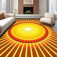 thumbnail image 1 of ODIKA 4'x6' Machine Washable Non-Slip Area Rug, Sunburst Radial Shag with Vibrant Golden Rays Design High Traffic Rug, Yellow, 466242, 1 of 7