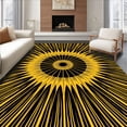 thumbnail image 1 of ODIKA 4'x6' Machine Washable Non-Slip Area Rug, Sunray Motif Abstract Clearance High Traffic Rug with Pad, Black, 571205, 1 of 8