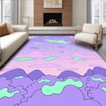 thumbnail image 1 of ODIKA 4'x6' Machine Washable Non-Slip Area Rug, Surreal Dreamscape Whimsical Artistic Tapestry Contemporary Sketch High Traffic Rug with Pad, Pink, 525429, 1 of 8