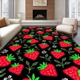 thumbnail image 1 of ODIKA 4'x6' Machine Washable Non-Slip Area Rug, Sweet Berry Medley With Scattered Leafy Sprigs and Tiny Floral Details High Traffic Rug with Pad, Red, 682401, 1 of 8
