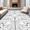 thumbnail image 1 of ODIKA 4'x6' Machine Washable Non-Slip Area Rug, Swirl Medallion with Intricate Curved Lines and Whorls High Traffic Rug with Pad, Gray, 460226, 1 of 8