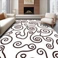 thumbnail image 1 of ODIKA 4'x6' Machine Washable Non-Slip Area Rug, Swirling Spiral Motif Pile Machine Contemporary Design Throw High Traffic Rug, Brown, 491931, 1 of 7