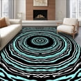 thumbnail image 1 of ODIKA 4'x6' Machine Washable Non-Slip Area Rug, Swirling Vortex Modern Artistic Floor Covering High Traffic Rug, Black, 501024, 1 of 7