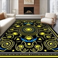 thumbnail image 1 of ODIKA 4x6 Machine Washable Non-Slip Area Rug, System Orbital Latch Hook Kit Featuring Planetary Ring Design High Traffic Rug, Yellow, 649327, 1 of 7