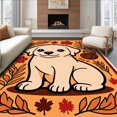 thumbnail image 1 of ODIKA 4'x6' Machine Washable Non-Slip Area Rug, Thanksgiving Puppy Celebration Front Entry Decoration High Traffic Rug with Pad, Beige, 601622, 1 of 8