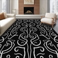 thumbnail image 1 of ODIKA 4'x6' Machine Washable Non-Slip Area Rug, Timeless Artisan Crafted Lattice Swirl Decorative High Traffic Rug with Pad, Black, 657720, 1 of 8