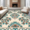 thumbnail image 1 of ODIKA 4'x6' Machine Washable Non-Slip Area Rug, Timeless Botanical Machine Anti Skid Vintage Inspired High Traffic Rug, Beige, 528337, 1 of 7