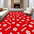 thumbnail image 1 of ODIKA 4'x6' Machine Washable Non-Slip Area Rug, Tis Season Peppermint Splash Bathtub High Traffic Rug with Pad, Red, 733305, 1 of 8