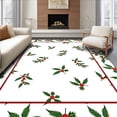 thumbnail image 1 of ODIKA 4x6 Machine Washable Non-Slip Area Rug, Traditional Holly Berry Wreath Motif Anti Fatigue Series High Traffic Rug, Red, 739879, 1 of 7