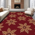thumbnail image 1 of ODIKA 4'x6' Machine Washable Non-Slip Area Rug, Traditional Pine Cone Print Floor Covering Holiday High Traffic Rug, Red, 611789, 1 of 7