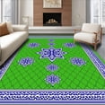 thumbnail image 1 of ODIKA 4'x6' Machine Washable Non-Slip Area Rug, Trellised Lattice with Filigree Medallion Motifs High Traffic Rug with Pad, Green, 549503, 1 of 8