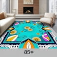 thumbnail image 1 of ODIKA 4'x6' Machine Washable Non-Slip Area Rug, Tropical Ocean Seashell Accent Welcome Entryway High Traffic Rug with Pad, Turquoise, 716169, 1 of 8