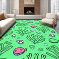 thumbnail image 1 of ODIKA 4'x6' Machine Washable Non-Slip Area Rug, Underwater Coral Reef Scene with Fish and Nautilus Shell Accents High Traffic Rug, Green, 729590, 1 of 7