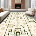 thumbnail image 1 of ODIKA 4'x6' Machine Washable Non-Slip Area Rug, Varsity Team Bathroom Package Displaying Athletic Field High Traffic Rug, Beige, 673924, 1 of 7