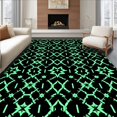 thumbnail image 1 of ODIKA 4'x6' Machine Washable Non-Slip Area Rug, Velvet Midnight Lattice with Emerald Highlights High Traffic Rug with Pad, Black, 594729, 1 of 8
