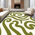 thumbnail image 1 of ODIKA 4'x6' Machine Washable Non-Slip Area Rug, Verdant Meadow Interlocking Swirl Design Contemporary High Traffic Rug with Pad, Green, 591179, 1 of 8