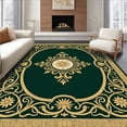 thumbnail image 1 of ODIKA 4'x6' Machine Washable Non-Slip Area Rug, Verdant Medallion Interlocking Botanical with Baroque Accents High Traffic Rug, Green, 586828, 1 of 7
