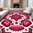 thumbnail image 1 of ODIKA 4'x6' Machine Washable Non-Slip Area Rug, Vibrant Floral with Intricate Petal Motifs High Traffic Rug with Pad, Pink, 577706, 1 of 8