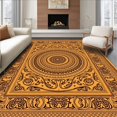 thumbnail image 1 of ODIKA 4'x6' Machine Washable Non-Slip Area Rug, Vibrant Spiral with Intricate Floral and Paisley Motifs High Traffic Rug, Gold, 710168, 1 of 7