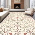 thumbnail image 1 of ODIKA 4'x6' Machine Washable Non-Slip Area Rug, Vine Scroll Slip Resistant Indoor High Traffic Rug with Pad, Ivory, 482786, 1 of 8